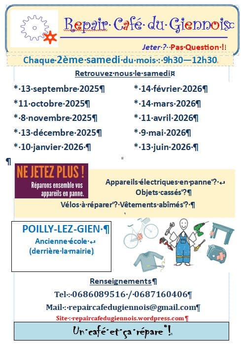 Illustration de l'événement : Repair Café du Giennois
