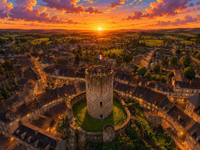 Illustration de l'événement : Visite guidée et coucher de soleil en haut du donjon