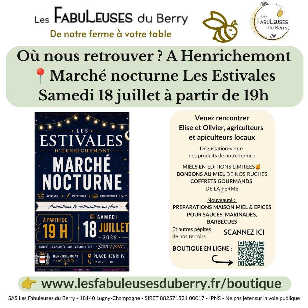 Illustration de l'événement : Marché nocturne Les Estivales d'Henrichemont avec Les Fabuleuses du Berry