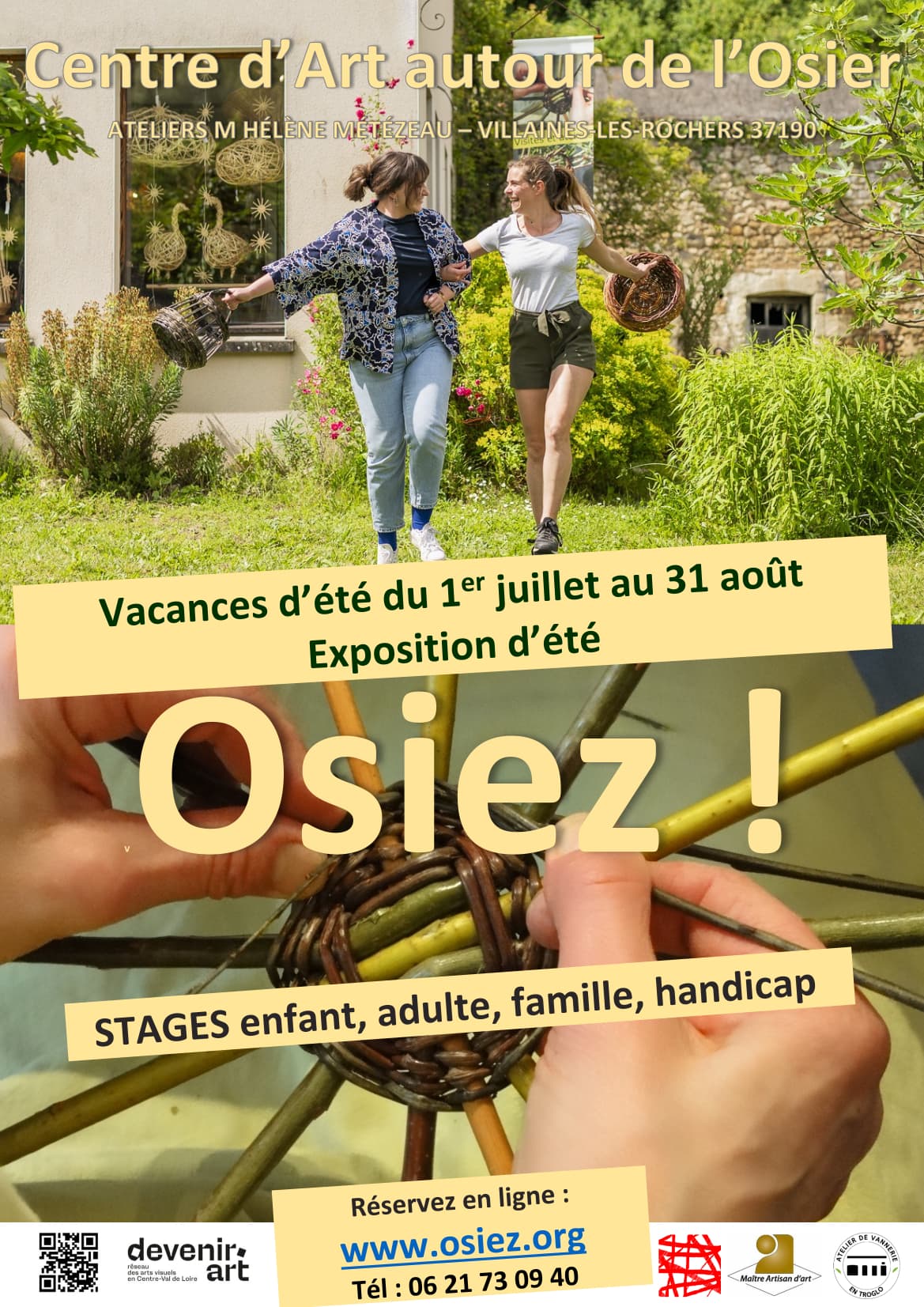 Illustration de l'événement : O S I E Z ! Ateliers osier créatifs à partir de 3 ans - Centre d’Art autour de l’Osier - Vacances d'été