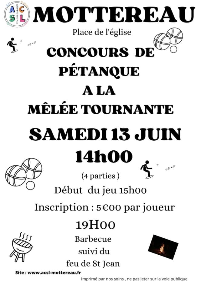 Illustration de l'événement : Concours de pétanque à la mêlée tournante