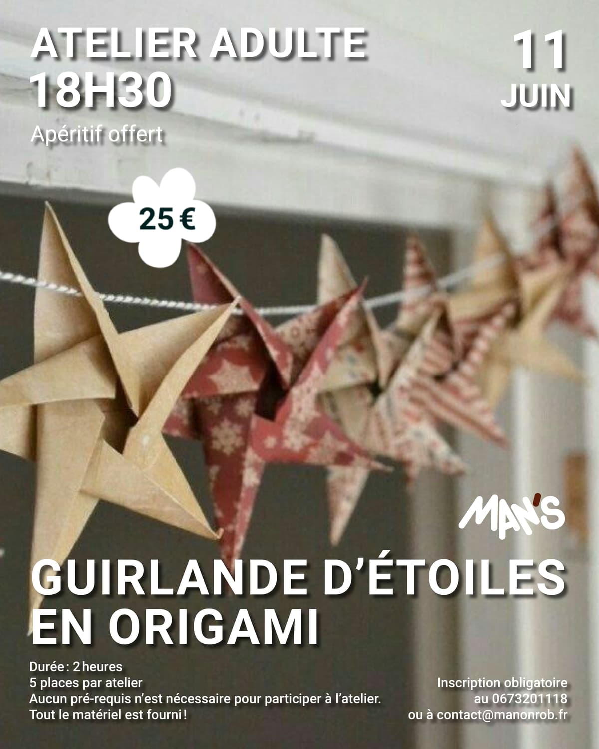 Illustration de l'événement : Atelier "Guirlande d'étoiles en origami"