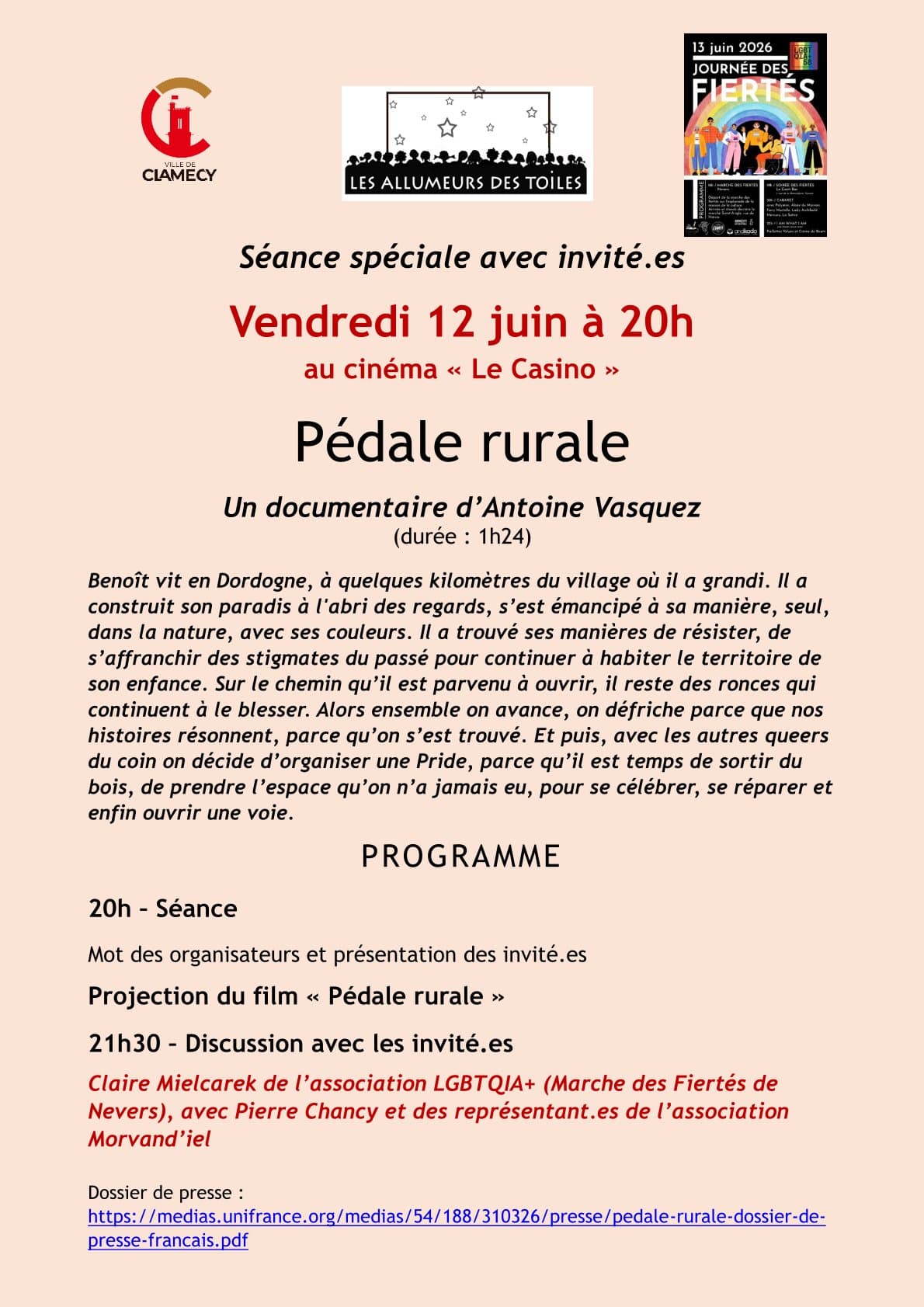 Illustration de l'événement : Dans le cadre de la 4ème édition du Festival Morvand'iel et avec les Allumeurs des Toiles - Projection du documentaire "Pédale rurale"