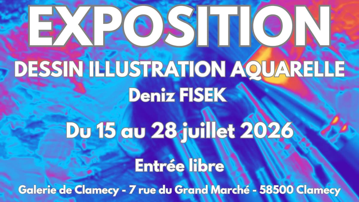 Illustration de l'événement : Exposition de dessins, illustrations et aquarelles - Deniz Fisek