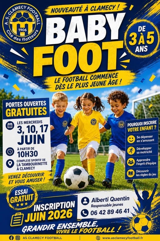 Illustration de l'événement : Portes ouvertes gratuites de l'A.S. Clamecy Football - Baby Foot