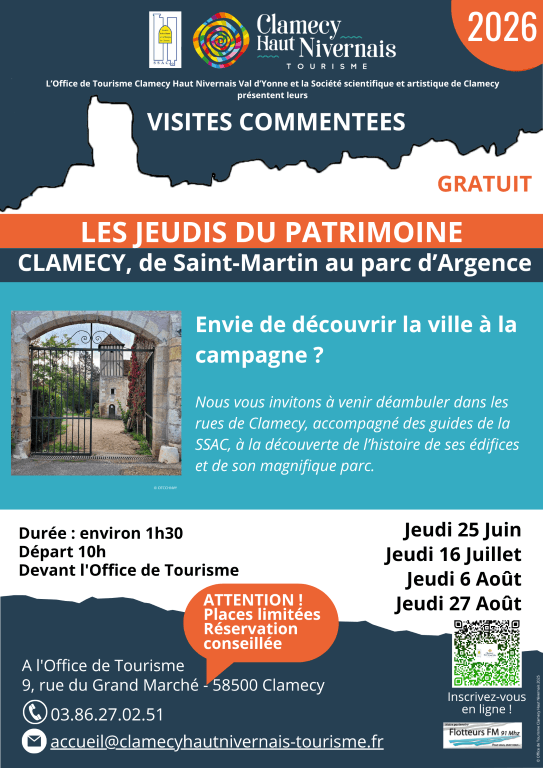 Illustration de l'événement : Visite commentée - Clamecy, de Saint-Martin au parc d'Argence