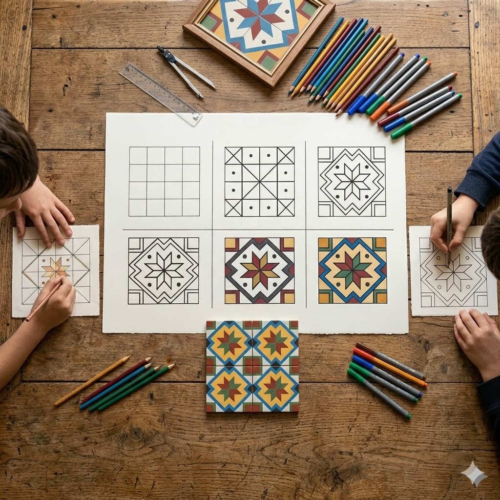 Illustration de l'événement : Atelier créatif à la villa Perrusson "Crée ton carreau Perrusson"