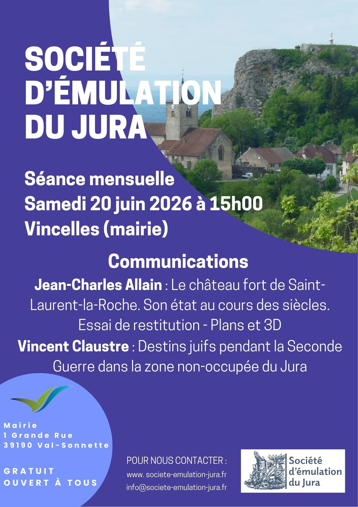 Illustration de l'événement : Conférence de Vincent Claustre : destins des juifs pendant la Seconde Guerre dans la zone non-occupée du Jura