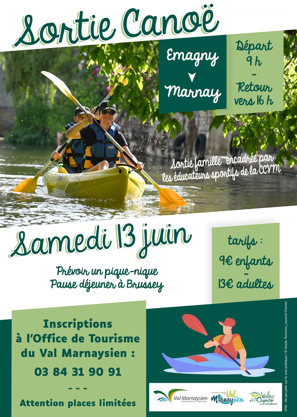 Illustration de l'événement : Sortie Famille : descente de l'Ognon en canoë