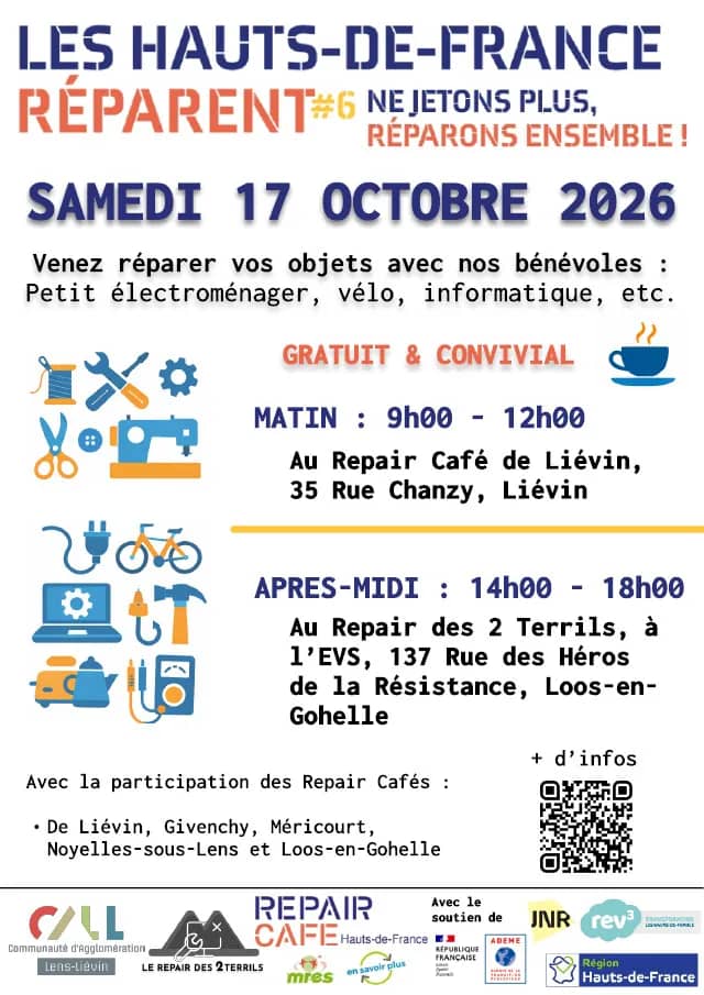 Illustration de l'événement : Les Hauts-de-France réparent - Regroupement de Repair Café sur Liévin