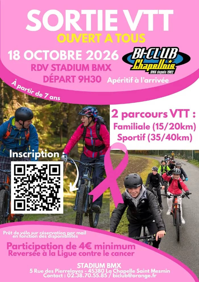 Illustration de l'événement : sortie VTT ouverte à tous, au profit d'Octobre Rose