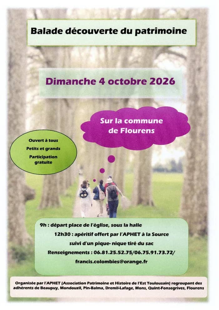 Illustration de l'événement : Balade découverte du patrimoine - Dimanche 4 octobre 2026