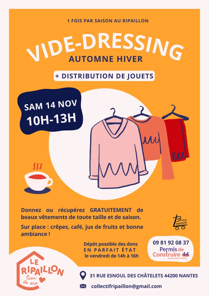 Illustration de l'événement : Vide-Dressing Automne/Hiver - Vêtements + Jouets