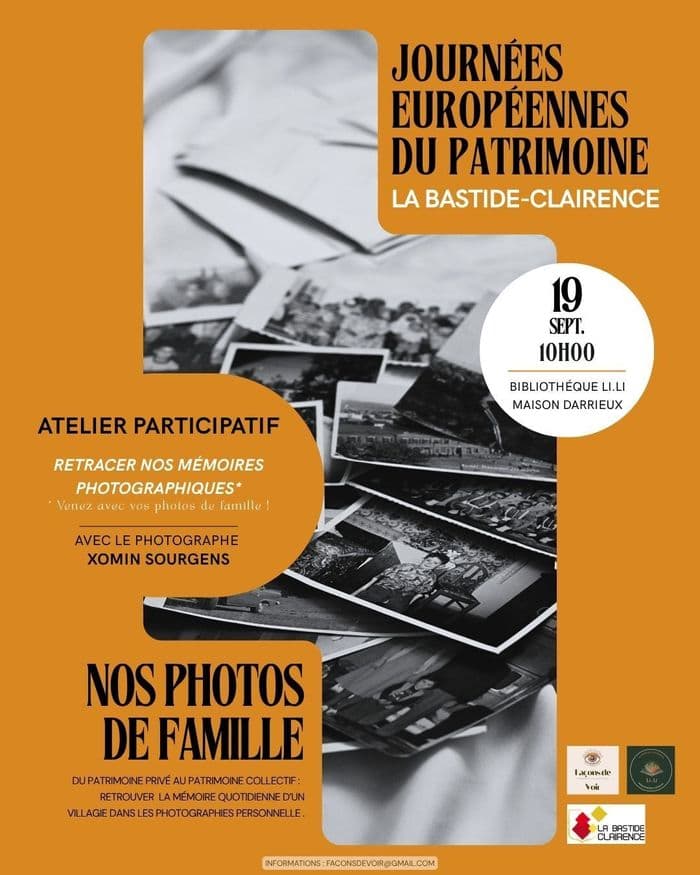 Illustration de l'événement : Nos photos de famille : du patrimoine privé au patrimoine collectif. Retracer la mémoire quotidienne de La Bastide-Clairence