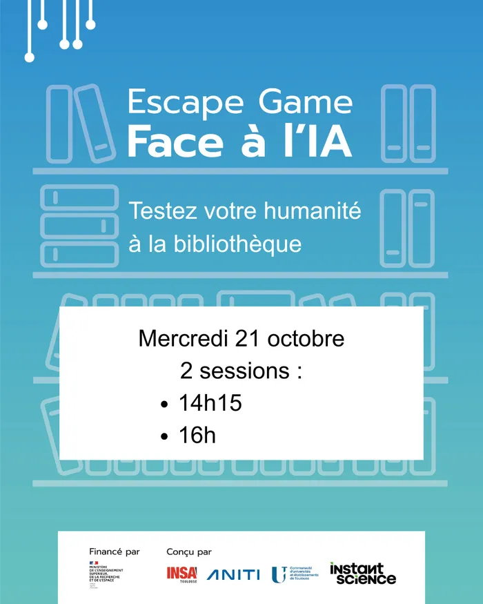 Illustration de l'événement : Escape Game : Face à l'IA : Testez votre humanité à l'Espace Sésame !
