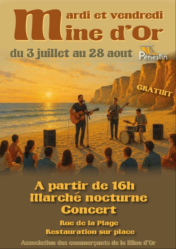 Illustration de l'événement : Vendredi de la Mine d'Or : Marché nocturne et concert "Odilon"