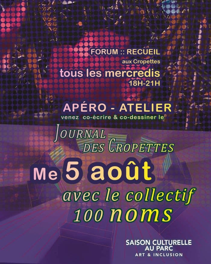 Illustration de l'événement : Recueil des Cropettes – Apero Atelier avec le collectif 100noms