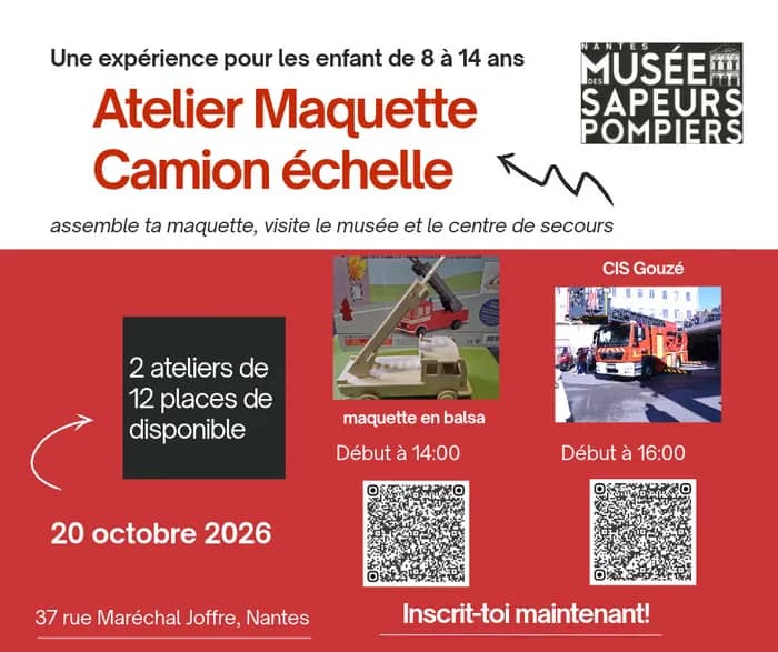 Illustration de l'événement : Atelier enfants (8 à 14 ans) au musée des Pompiers