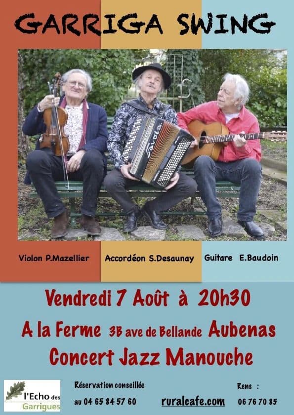 Illustration de l'événement : Concert Jazz Manouche GARRIGA SWING Trio