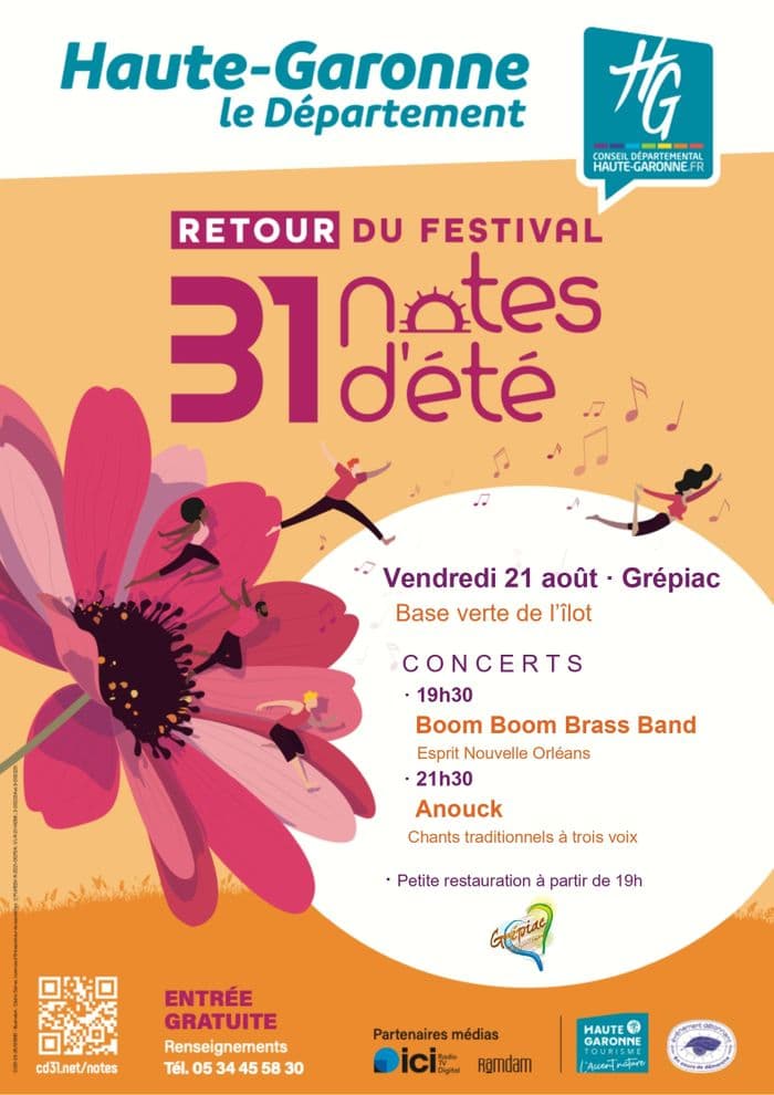 Illustration de l'événement : Festival 31 Notes d'Eté I Concerts : Boom Boom Brass Band & Anouck