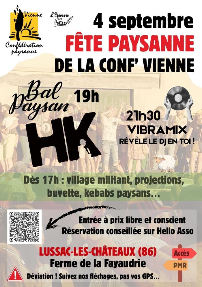 Illustration de l'événement : 04 septembre 2026 - Bal paysan avec HK à Lussac-les-Châteaux (86)