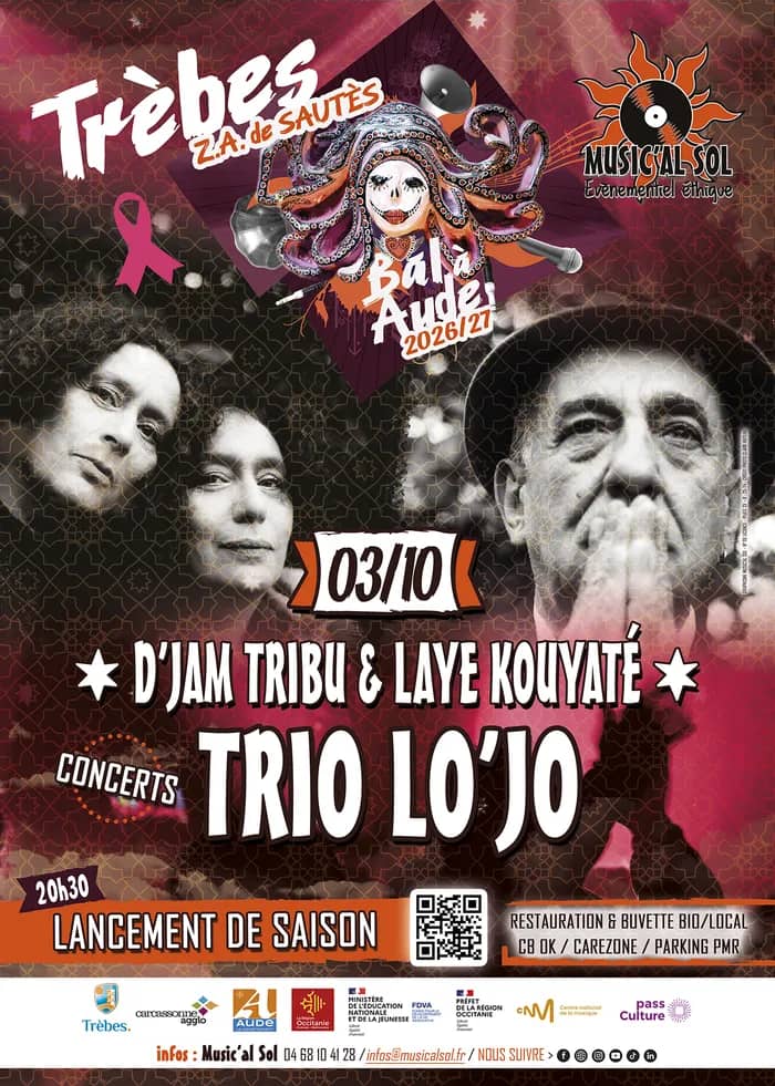 Illustration de l'événement : Concerts de TRIO LO’JO + D’jam Tribu & Laye Kouyaté