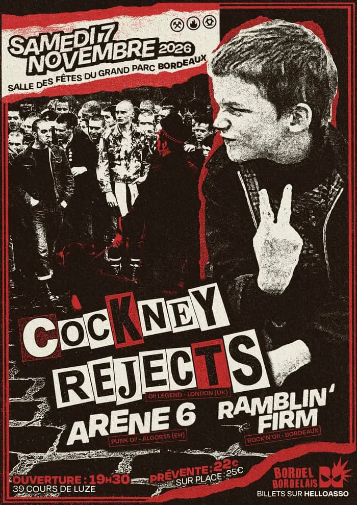 Illustration de l'événement : Cockney Rejects - Arene 6 - Ramblin' Firm