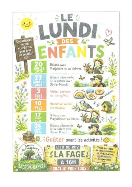 Illustration de l'événement : Atelier enfants et jeux sur le sentier de l'imaginaire "du Magma à la pierre"
