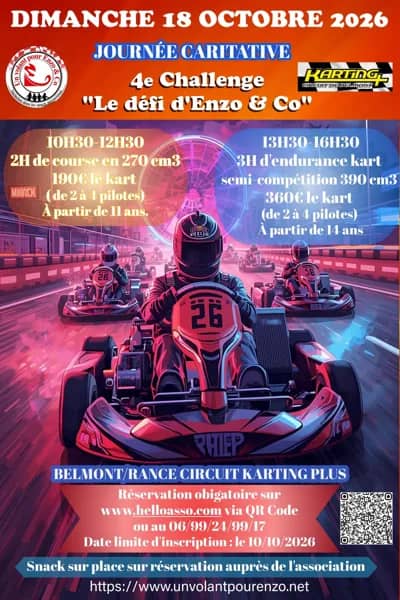 Illustration de l'événement : Journée caritative au Karting - Challenge "Le Défi d'Enzo"