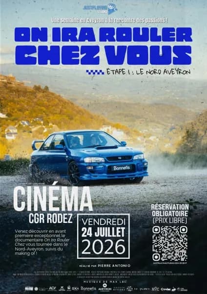 Illustration de l'événement : Projection : On Ira Rouler Chez Vous Étape 1 : Le Nord Aveyron au CGR de RODEZ !