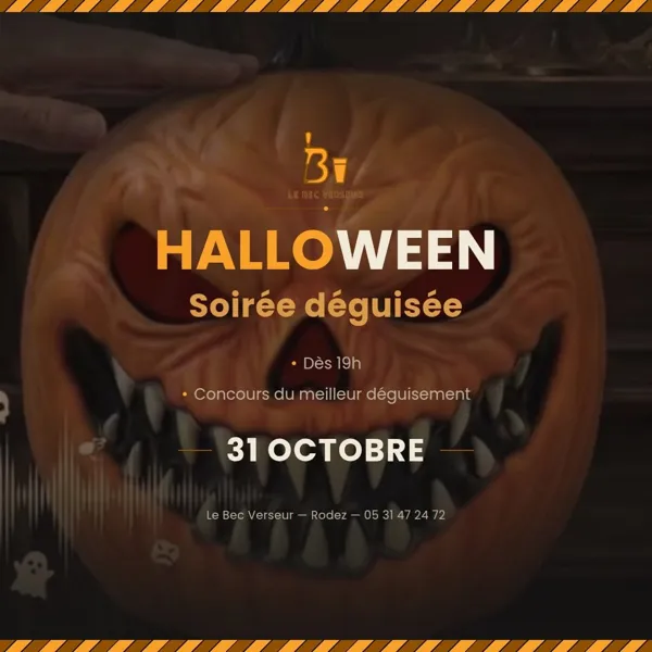 Illustration de l'événement : Halloween : soirée déguisée au Bec Verseur