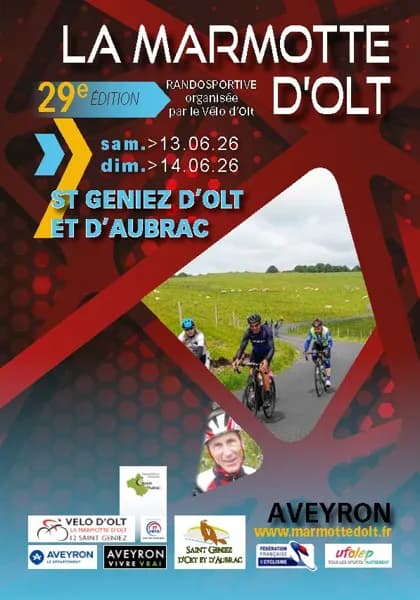 Illustration de l'événement : Randonnée cyclo "la Marmotte d'Olt" - 29ème édition