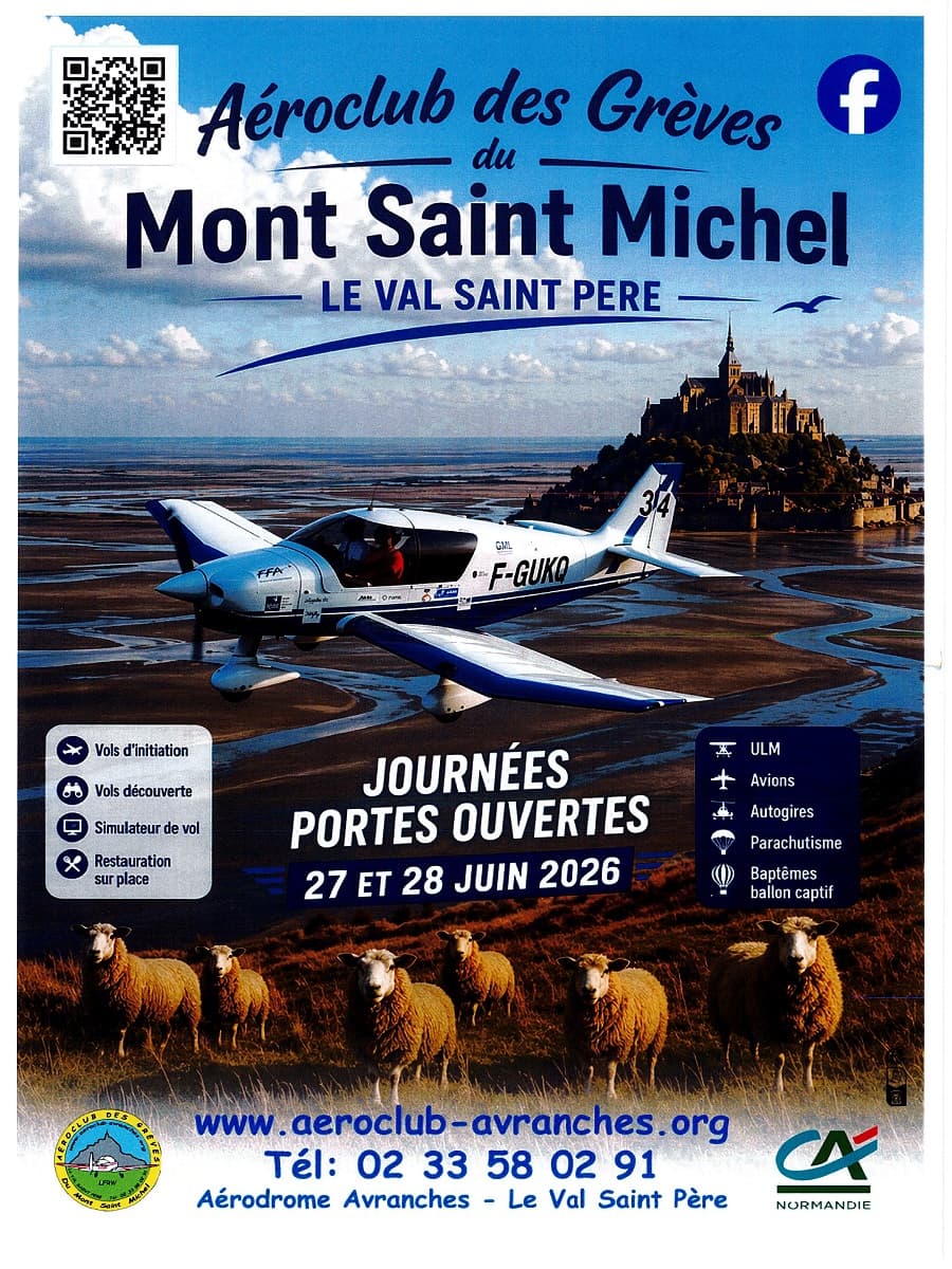 Illustration de l'événement : Journées portes ouvertes à l'aéroclub des grèves du Mont-Saint-Michel