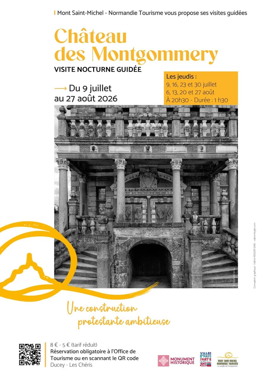 Illustration de l'événement : Visite guidée nocturne du château des Montgommery : une construction protestante ambitieuse