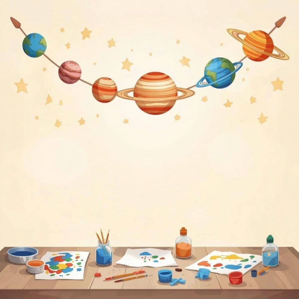 Illustration de l'événement : Atelier vacances "guirlande système solaire"