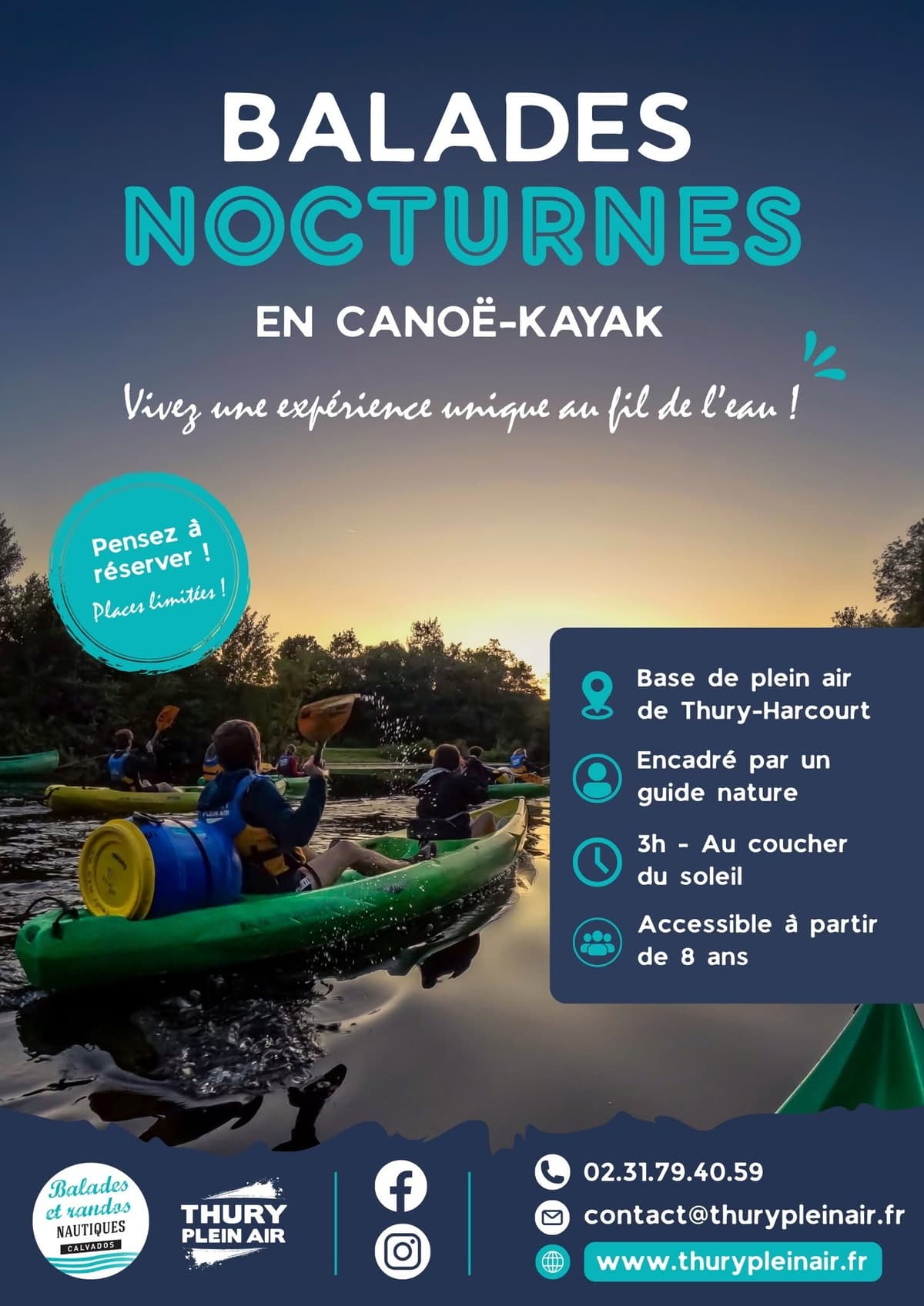 Illustration de l'événement : Balade nocturne en canoë-kayak avec un guide nature