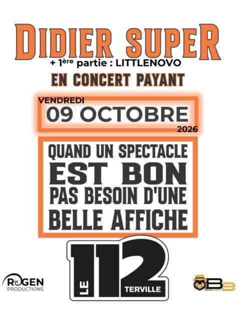 Illustration de l'événement : Concert de DIDIER SUPER + Littlenovo