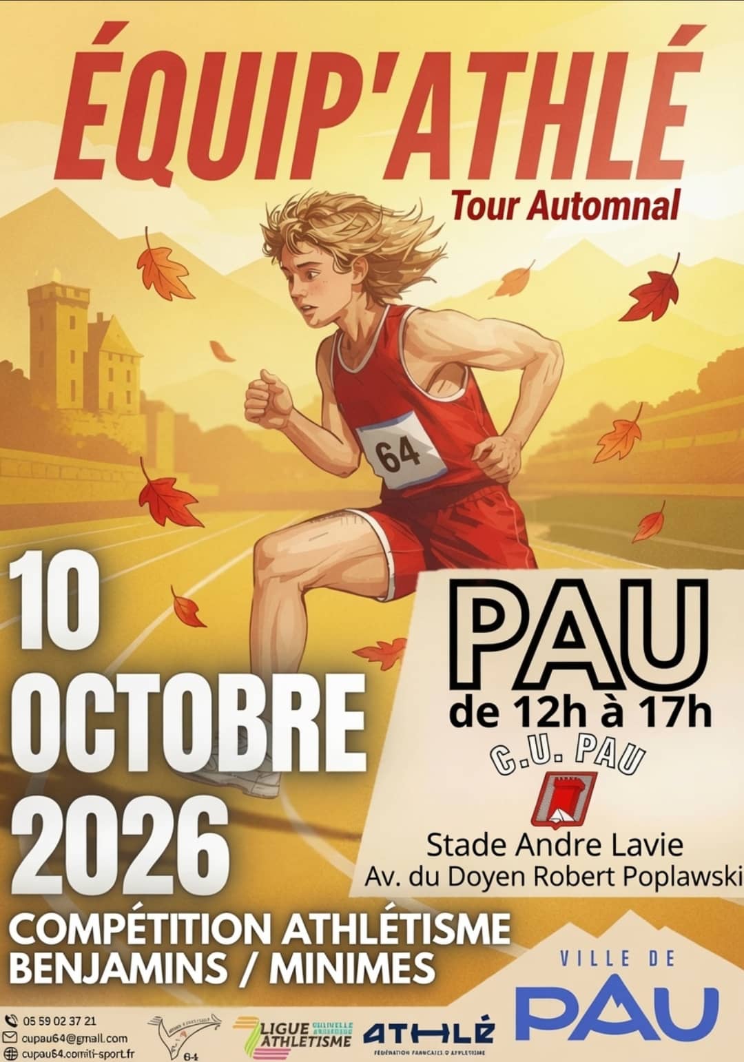 Illustration de l'événement : Athlétisme : Championnats Équip'Athlé CD64 Tour Automnal 2026